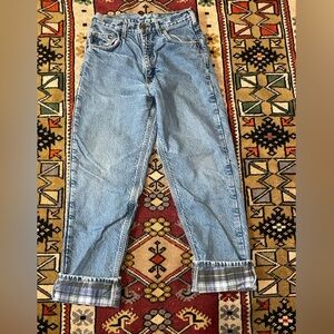 Fleece lined Carhartt Blue Denim Jeans